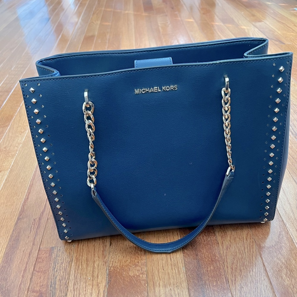 Blue Michael Kors purse